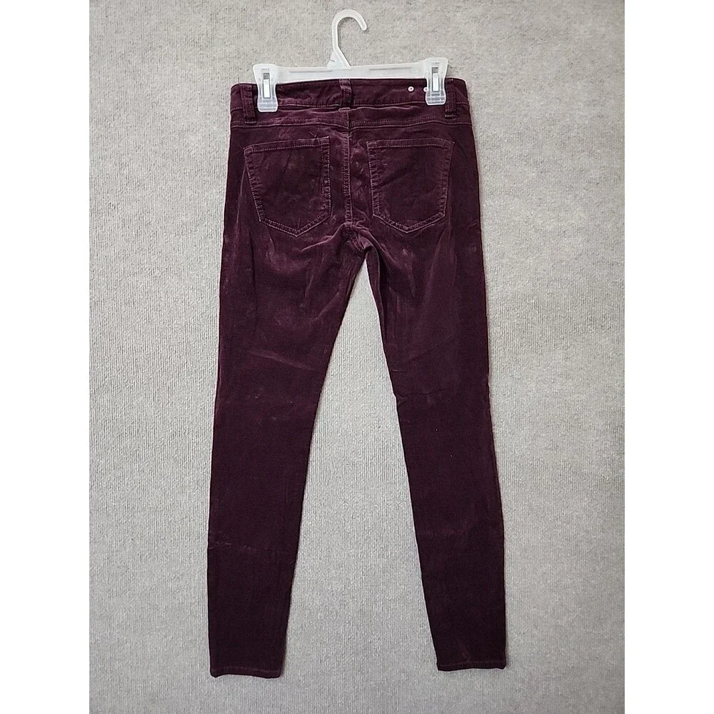 Cabi Skinny Corduroy Pants Womens 2 Wine Red Stretch